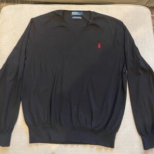 Ralph Lauren Men's V-Neck Sweater in Black